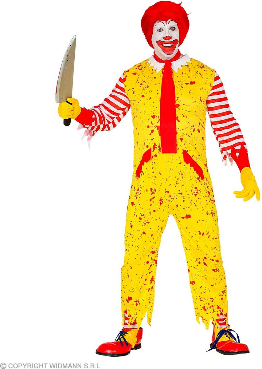 Monster & Griezel Kostuum | Mckiller Fastfood Clown | Man | Small | Halloween | Verkleedkleding